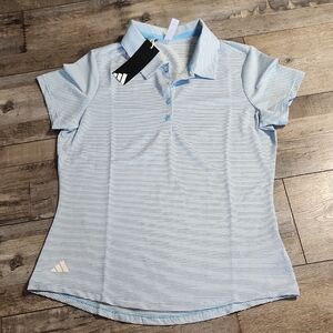 Adidas Women’s Golf Polo Shirt Blue White Stripe Size S NWT